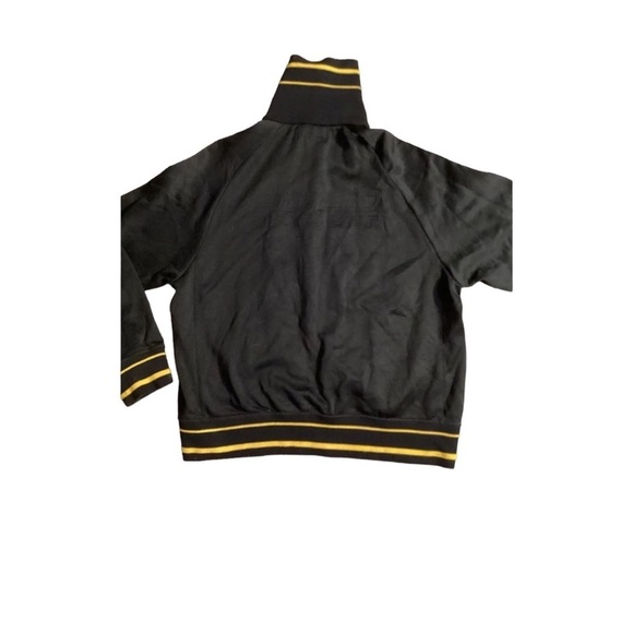RALPH LAUREN POLO SPORT Vintage Windbreaker Jacket in Black w/ Gold Stripe XL - Picture 2 of 4